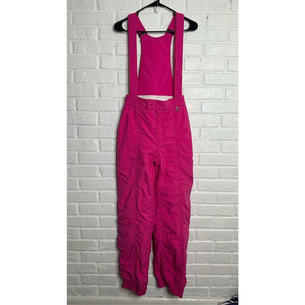 Vintage Roffe Snow Bib Hot Pink Sun Valley Women's size 8 Made In USA